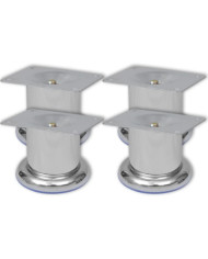 Pieds ronds de canapé 4 pcs Chrome 60 mm | Mobilier & Déco