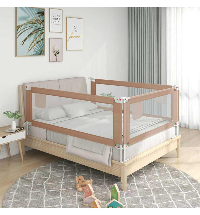 Barrière de sécurité de lit enfant Taupe 90x25 cm Tissu | Mobilier & Déco