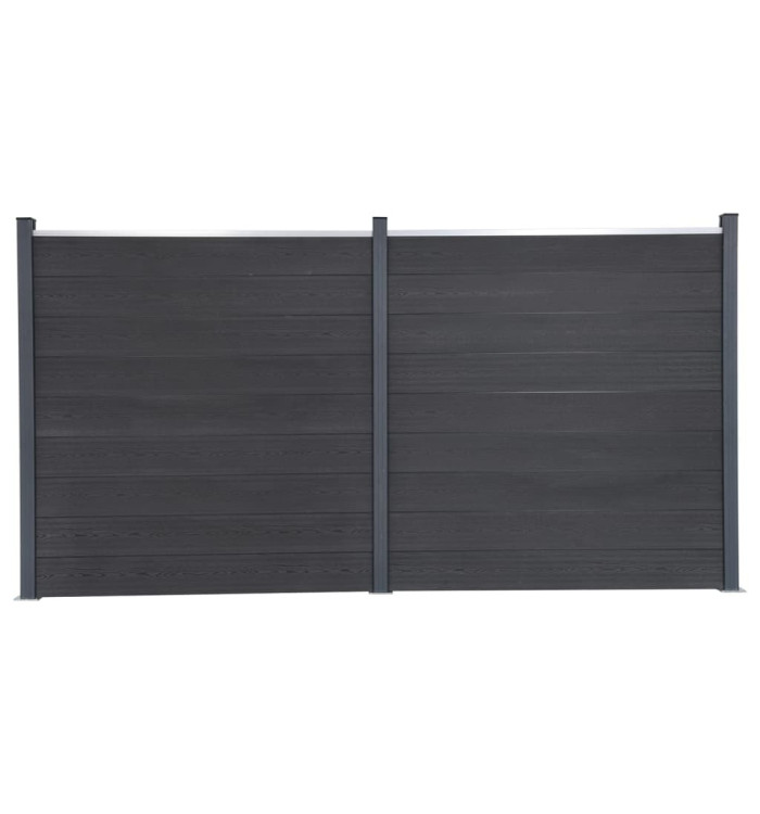 Ensemble de panneaux de clôture gris 353x186 cm WPC | Mobilier & Déco