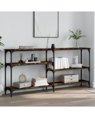 Table console chêne fumé 160x29x75 cm bois d'ingénierie | Mobilier & Déco