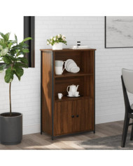 Buffet haut chêne marron 62x32x103,5 cm bois d'ingénierie | Mobilier & Déco