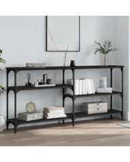 Table console noir 160x29x75 cm Bois d'ingénierie | Mobilier & Déco