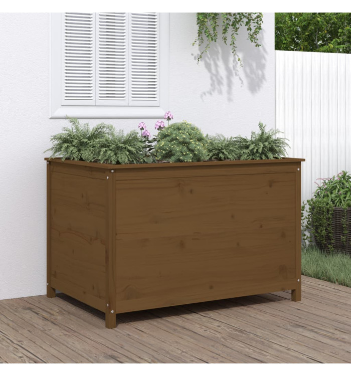 Lit surélevé de jardin brun miel 119,5x82,5x78 cm pin massif | Mobilier & Déco