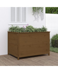 Lit surélevé de jardin brun miel 119,5x82,5x78 cm pin massif | Mobilier & Déco