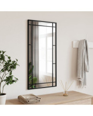 Miroir mural noir 40x80 cm rectangulaire fer | Mobilier & Déco
