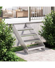 Escalier en caillebotis 60x24x7 cm acier galvanisé | Mobilier & Déco