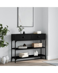 Table console noir 100x25x75 cm bois d'ingénierie | Mobilier & Déco