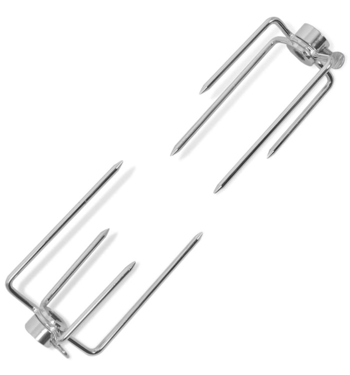 Fourchettes de broche 2 pcs Acier | Mobilier & Déco