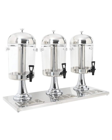 Distributeur de jus en acier inoxydable 3 x 8 L | Mobilier & Déco