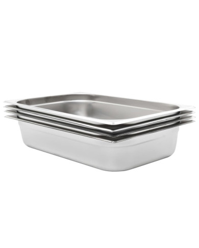 Récipients Gastronorm 4 pcs GN 1/1 100 mm Acier inoxydable | Mobilier & Déco