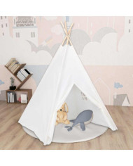 Tente tipi d'enfants avec sac Peau de pêche Blanc 120x120x150cm | Mobilier & Déco