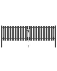 Portail de clôture de jardin Acier 4x1,25 m Anthracite | Mobilier & Déco