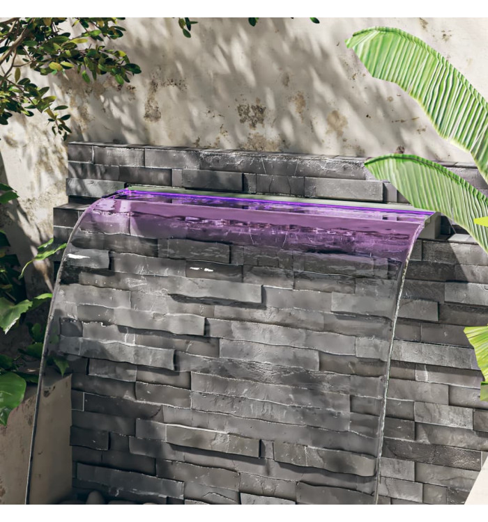 Déversoir pour cascade avec LED RVB Inox 108 cm | Mobilier & Déco