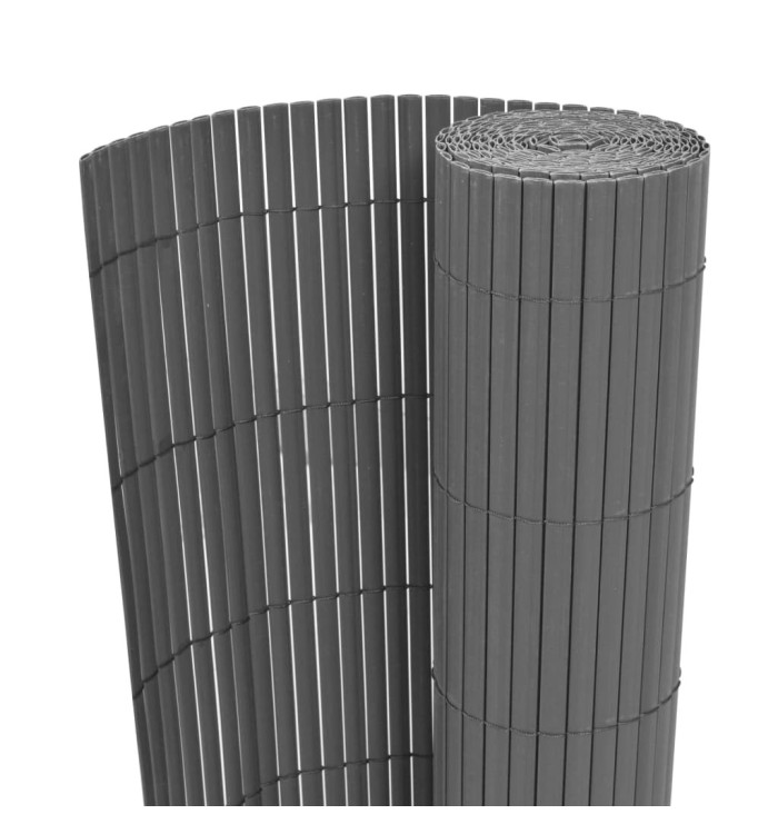Clôture de jardin Double face PVC 150 x 500 cm Gris | Mobilier & Déco
