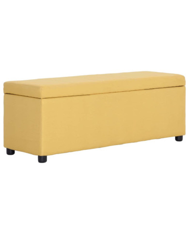 Banc avec compartiment de rangement 116 cm Jaune Polyester | Mobilier & Déco