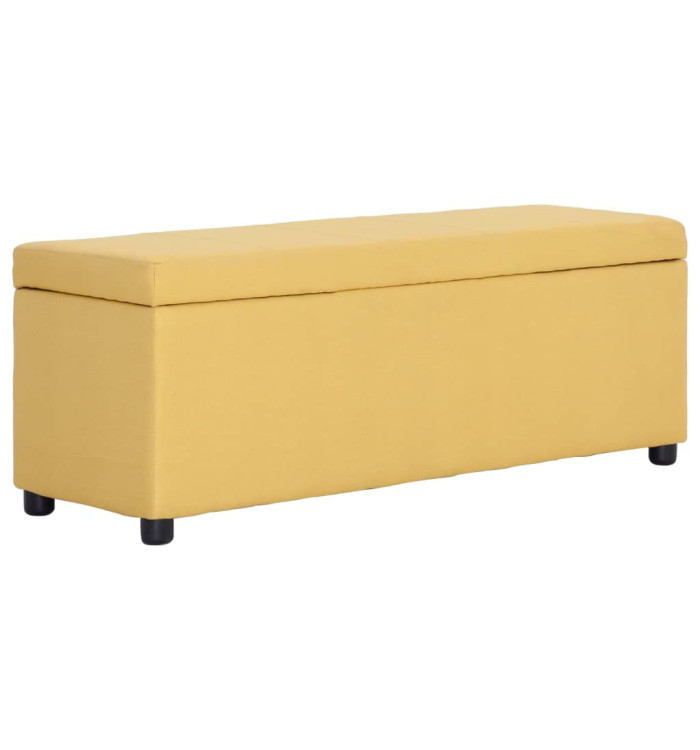 Banc avec compartiment de rangement 116 cm Jaune Polyester | Mobilier & Déco