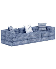 Pouf modulaire à 3 places Indigo Tissu | Mobilier & Déco