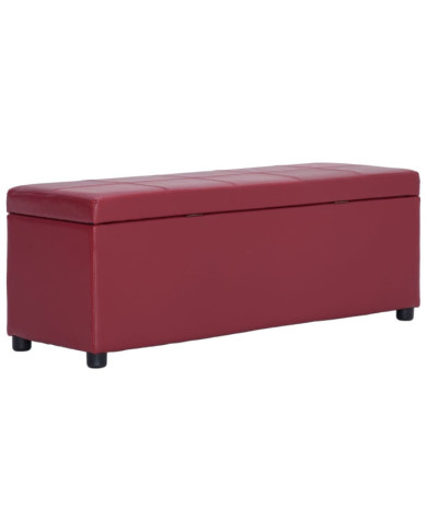 Banc avec compartiment de rangement 116 cm Bordeaux Similicuir | Mobilier & Déco