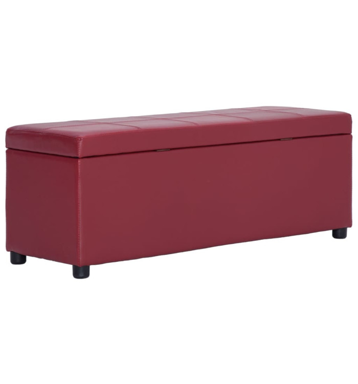 Banc avec compartiment de rangement 116 cm Bordeaux Similicuir | Mobilier & Déco