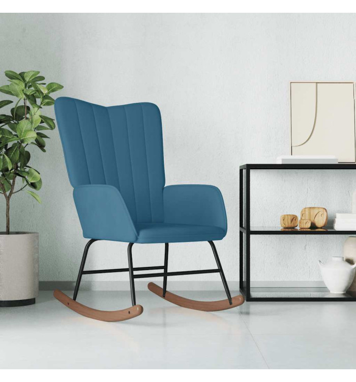 Chaise à bascule Bleu Velours | Mobilier & Déco