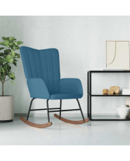 Chaise à bascule Bleu Velours | Mobilier & Déco