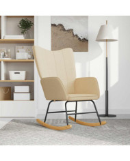Chaise à bascule Crème Tissu | Mobilier & Déco