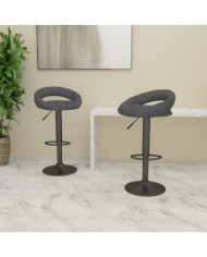 Tabourets de bar lot de 2 gris foncé velours | Mobilier & Déco
