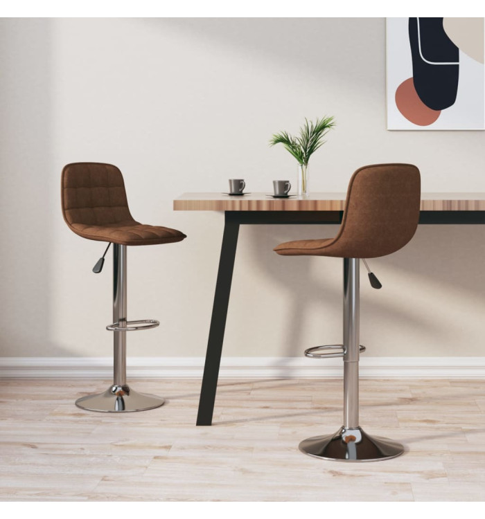 Tabourets de bar lot de 2 marron tissu | Mobilier & Déco
