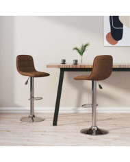 Tabourets de bar lot de 2 marron tissu | Mobilier & Déco