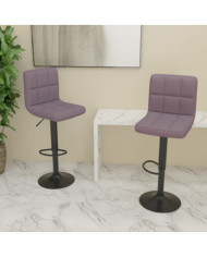 Tabourets de bar lot de 2 taupe tissu | Mobilier & Déco