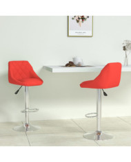 Tabourets de bar lot de 2 rouge similicuir | Mobilier & Déco
