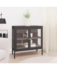 Buffet Anthracite 70x35x70 cm Acier et verre | Mobilier & Déco