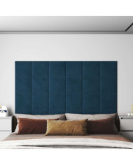 Panneaux muraux 12 pcs Bleu 30x30 cm Velours 1,08 m² | Mobilier & Déco
