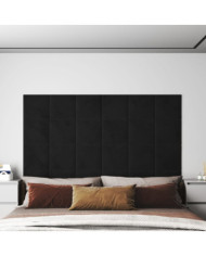 Panneaux muraux 12 pcs Noir 30x30 cm Velours 1,08 m² | Mobilier & Déco