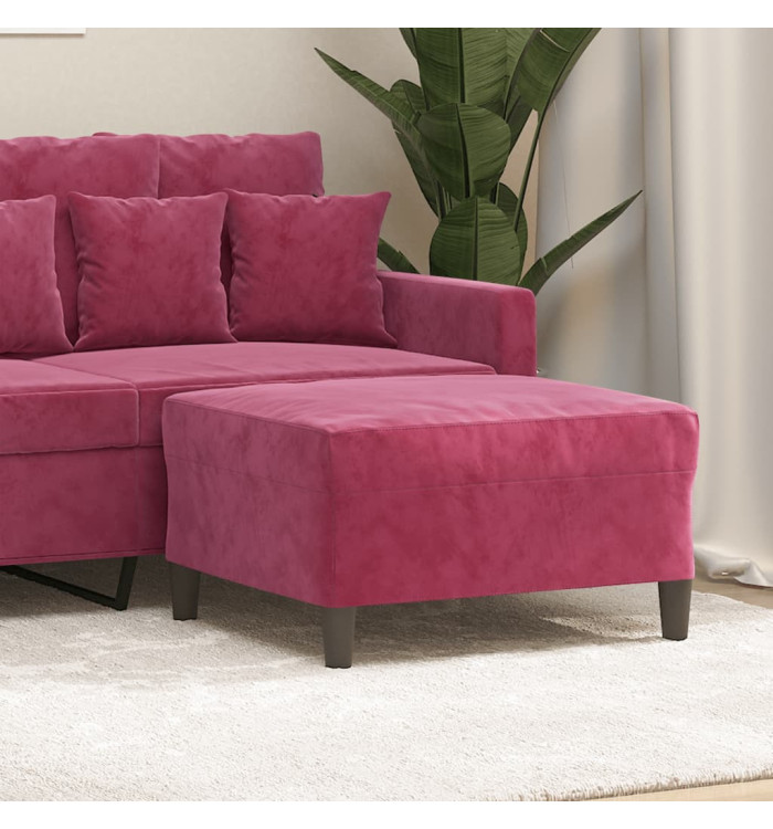 Repose-pied Rouge bordeaux 70x55x41 cm Velours | Mobilier & Déco
