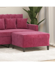 Repose-pied Rouge bordeaux 70x55x41 cm Velours | Mobilier & Déco