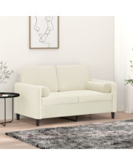 Coussins décoratifs lot de 2 Crème Ø15x50 cm Velours | Mobilier & Déco