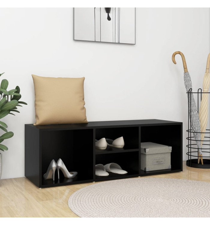 Banc à chaussures Noir 105x35x35 cm Aggloméré | Mobilier & Déco