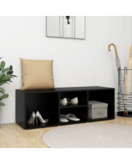 Banc à chaussures Noir 105x35x35 cm Aggloméré | Mobilier & Déco