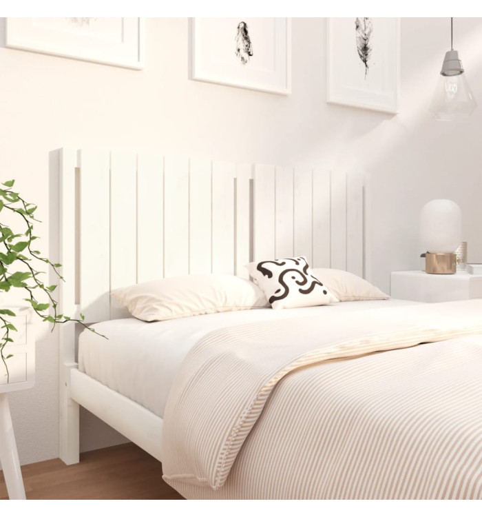 Tête de lit blanc 140,5x4x100 cm bois massif de pin | Mobilier & Déco