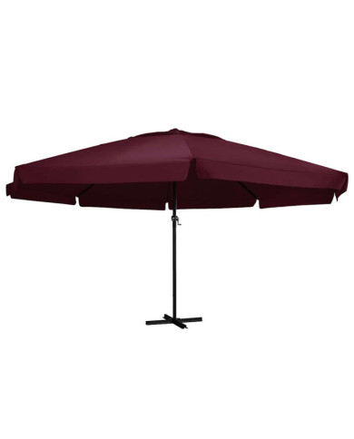 Parasol de jardin et mât en aluminium 600 cm rouge bordeaux | Mobilier & Déco