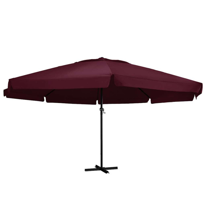 Parasol de jardin et mât en aluminium 600 cm rouge bordeaux | Mobilier & Déco