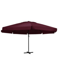 Parasol de jardin et mât en aluminium 600 cm rouge bordeaux | Mobilier & Déco
