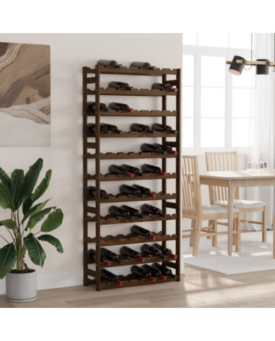 Casier à bouteilles pour 77 bouteilles marron bois pin solide | Mobilier & Déco