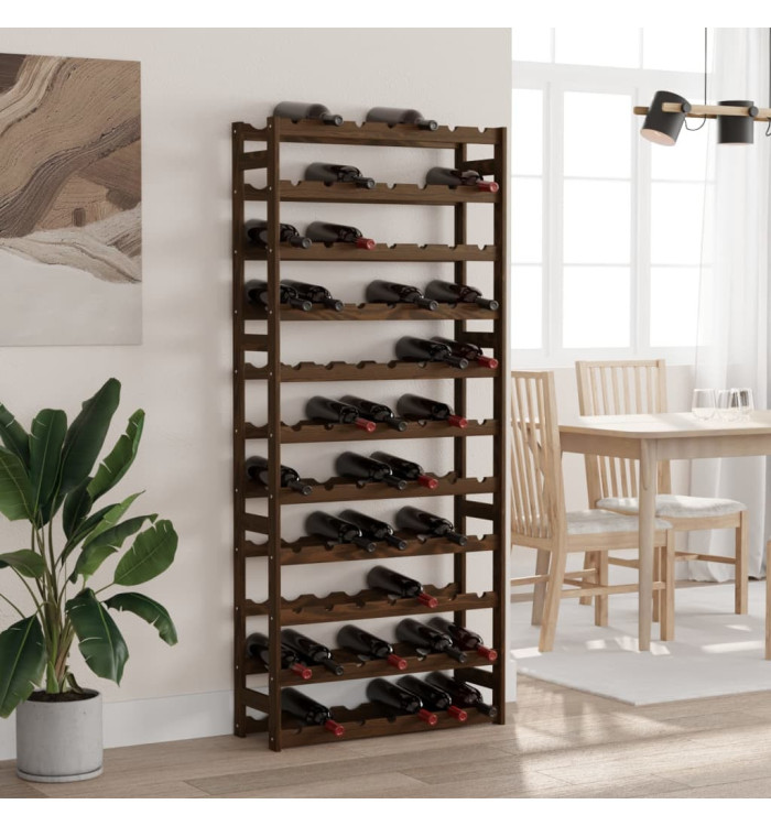 Casier à bouteilles pour 77 bouteilles marron bois pin solide | Mobilier & Déco