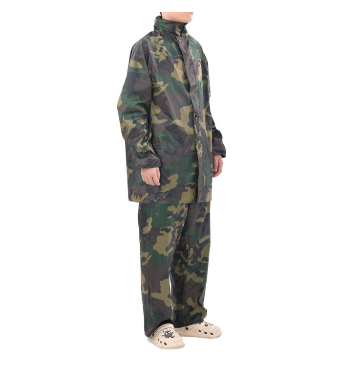Combinaison de pluie avec capuche 2 pcs Hommes Camouflage XL | Mobilier & Déco