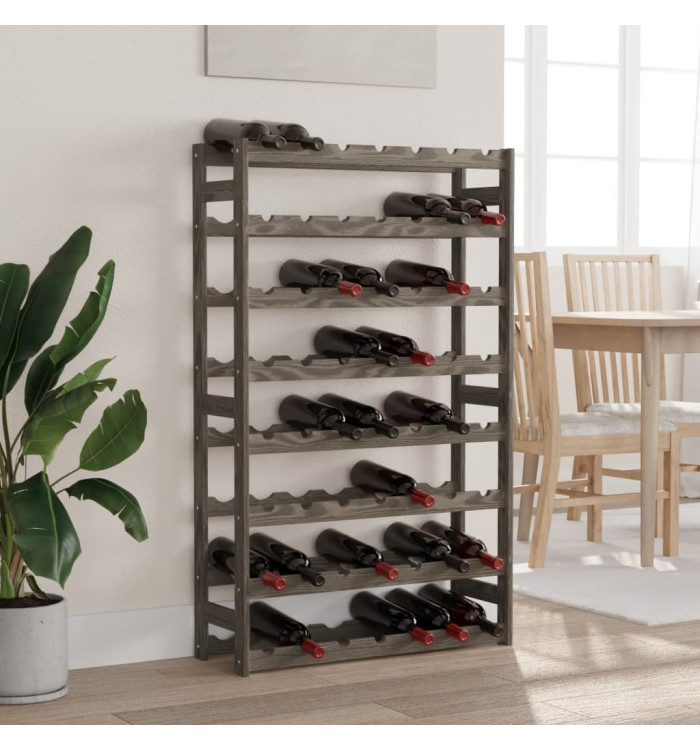Casier à bouteilles pour 56 bouteilles gris bois pin solide | Mobilier & Déco