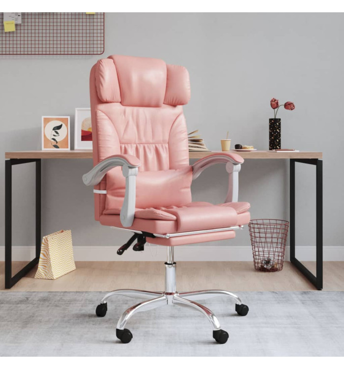 Fauteuil inclinable de bureau Rose Similicuir | Mobilier & Déco