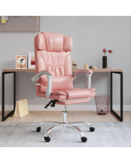 Fauteuil inclinable de bureau Rose Similicuir | Mobilier & Déco