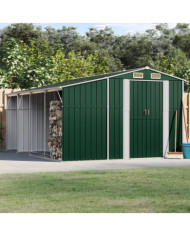 Abri de jardin vert 277x365,5x179 cm acier galvanisé | Mobilier & Déco